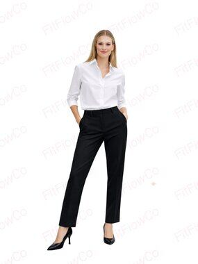 Theory Black Stretch Wool Tailored Dress Pants Straight Leg Size Missing